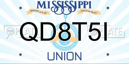 QD8T5I Mississippi License Plate