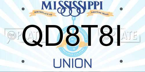 QD8T8I Mississippi License Plate