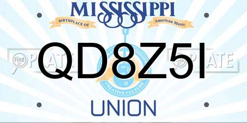 QD8Z5I Mississippi License Plate