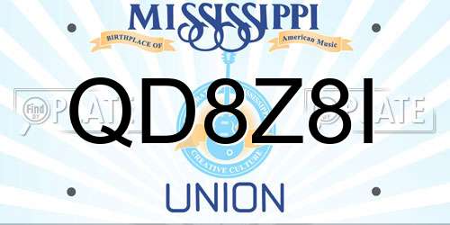 QD8Z8I Mississippi License Plate