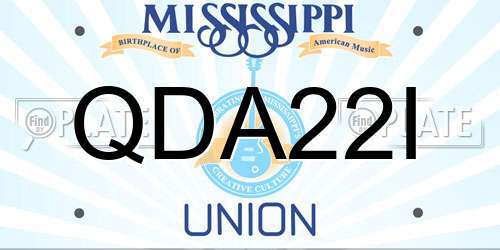 QDA22I Mississippi License Plate
