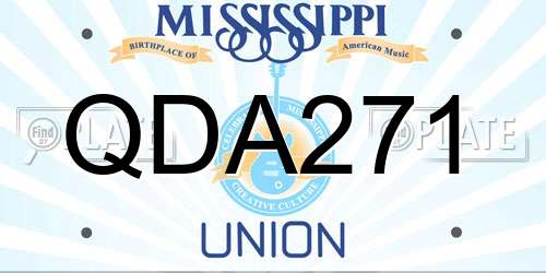 QDA271 Mississippi License Plate