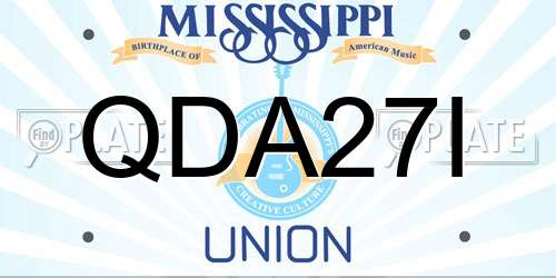QDA27I Mississippi License Plate
