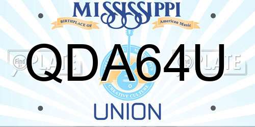 QDA64U Mississippi License Plate