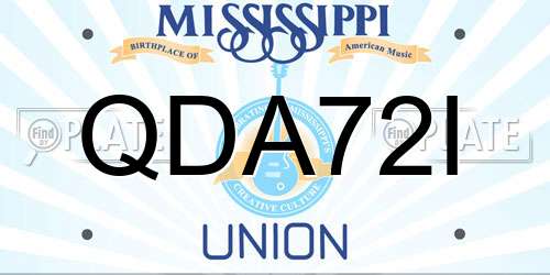 QDA72I Mississippi License Plate
