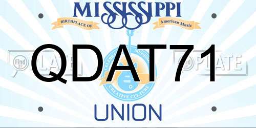QDAT71 Mississippi License Plate