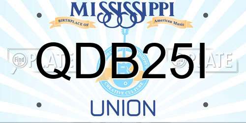 QDB25I Mississippi License Plate