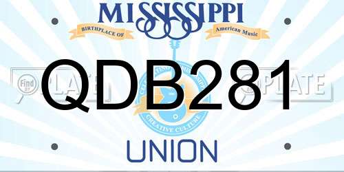 QDB281 Mississippi License Plate