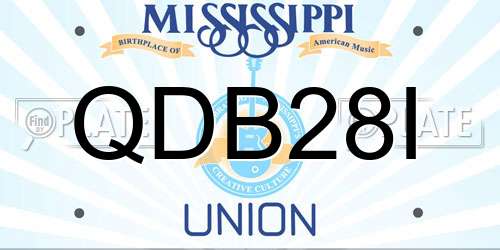 QDB28I Mississippi License Plate