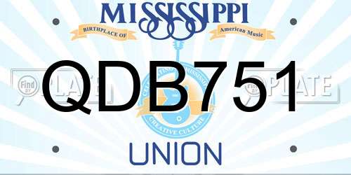 QDB751 Mississippi License Plate