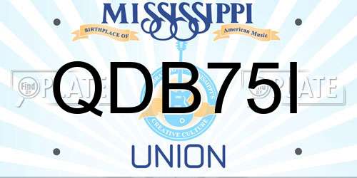 QDB75I Mississippi License Plate