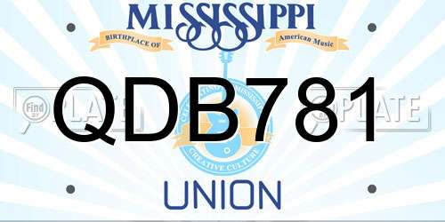 QDB781 Mississippi License Plate