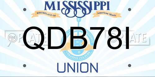 QDB78I Mississippi License Plate