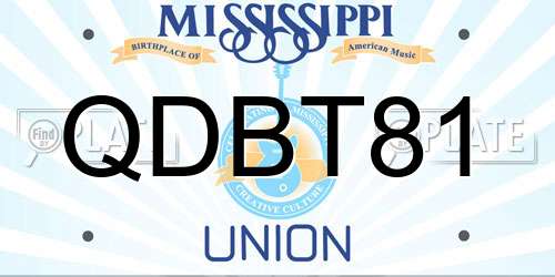 QDBT81 Mississippi License Plate