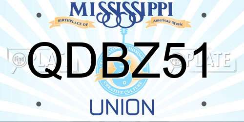 QDBZ51 Mississippi License Plate