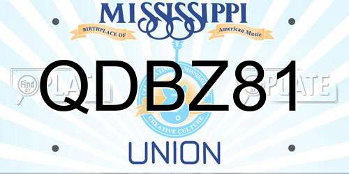 QDBZ81 Mississippi License Plate