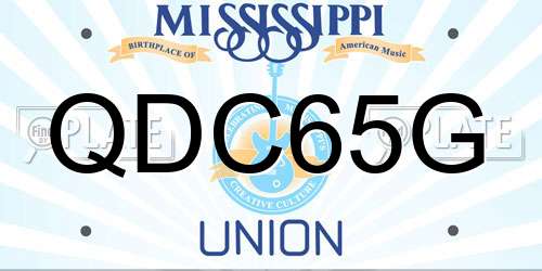 QDC65G Mississippi License Plate