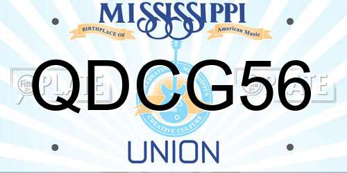 QDCG56 Mississippi License Plate