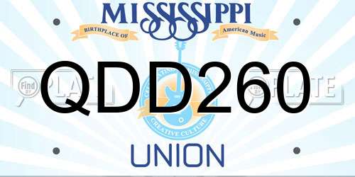 QDD260 Mississippi License Plate