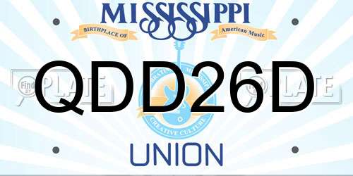 QDD26D Mississippi License Plate