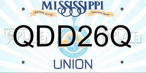 QDD26Q Mississippi License Plate