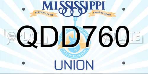 QDD760 Mississippi License Plate