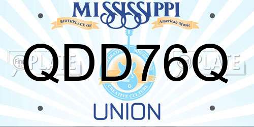 QDD76Q Mississippi License Plate