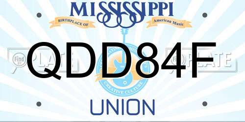 QDD84F Mississippi License Plate