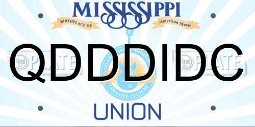 QDDDIDC Mississippi License Plate