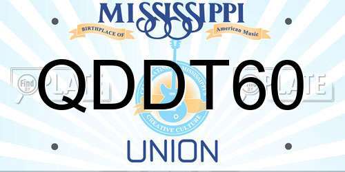 QDDT60 Mississippi License Plate