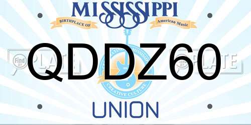 QDDZ60 Mississippi License Plate