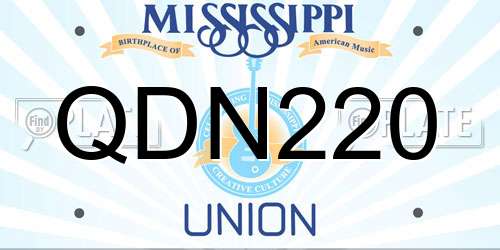 QDN220 Mississippi License Plate