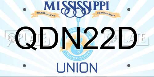 QDN22D Mississippi License Plate