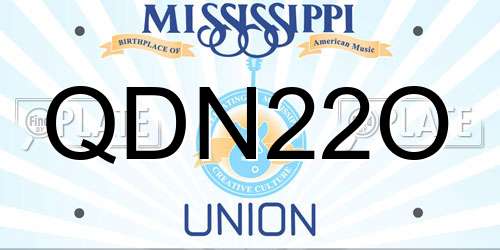 QDN22O Mississippi License Plate