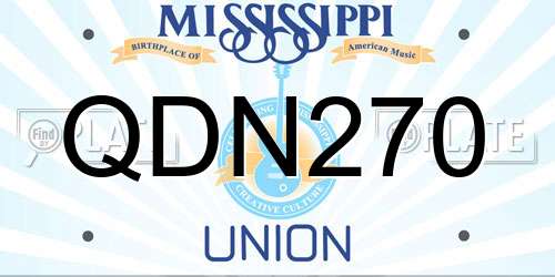 QDN270 Mississippi License Plate
