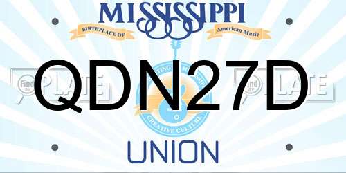 QDN27D Mississippi License Plate