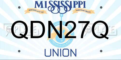 QDN27Q Mississippi License Plate