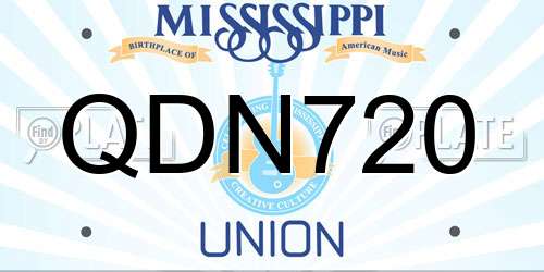 QDN720 Mississippi License Plate