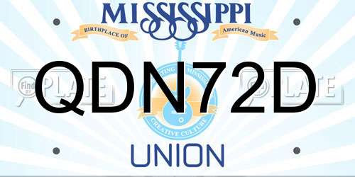 QDN72D Mississippi License Plate