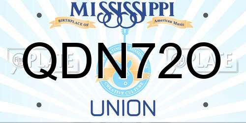 QDN72O Mississippi License Plate