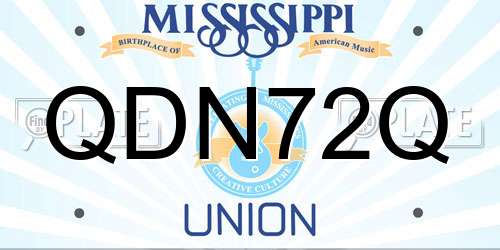 QDN72Q Mississippi License Plate