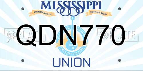 QDN770 Mississippi License Plate