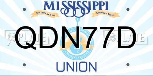 QDN77D Mississippi License Plate
