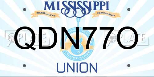 QDN77O Mississippi License Plate