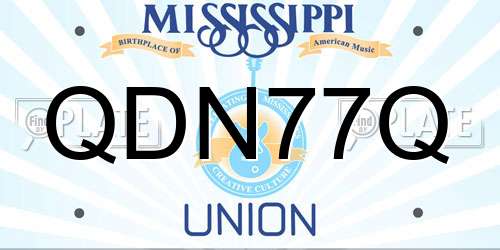 QDN77Q Mississippi License Plate