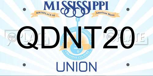 QDNT20 Mississippi License Plate