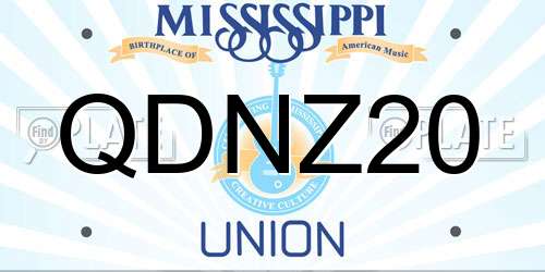 QDNZ20 Mississippi License Plate