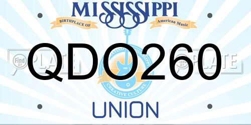 QDO260 Mississippi License Plate