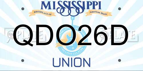 QDO26D Mississippi License Plate
