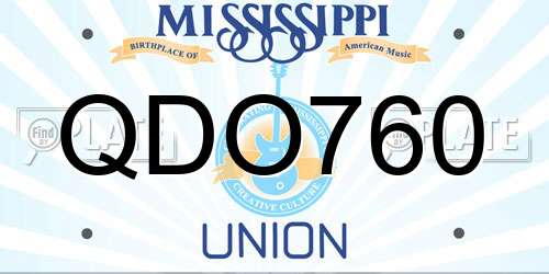 QDO760 Mississippi License Plate